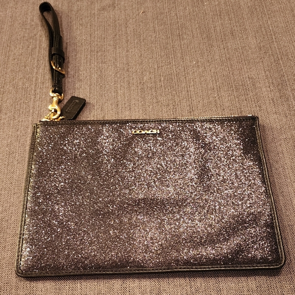 Coach Handbags - Large Black Sparkle Wristlet